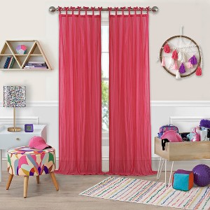 Greta Crushed Sheer Kids Single Window Curtain Panel - Elrene Home Fashions - 1 of 4