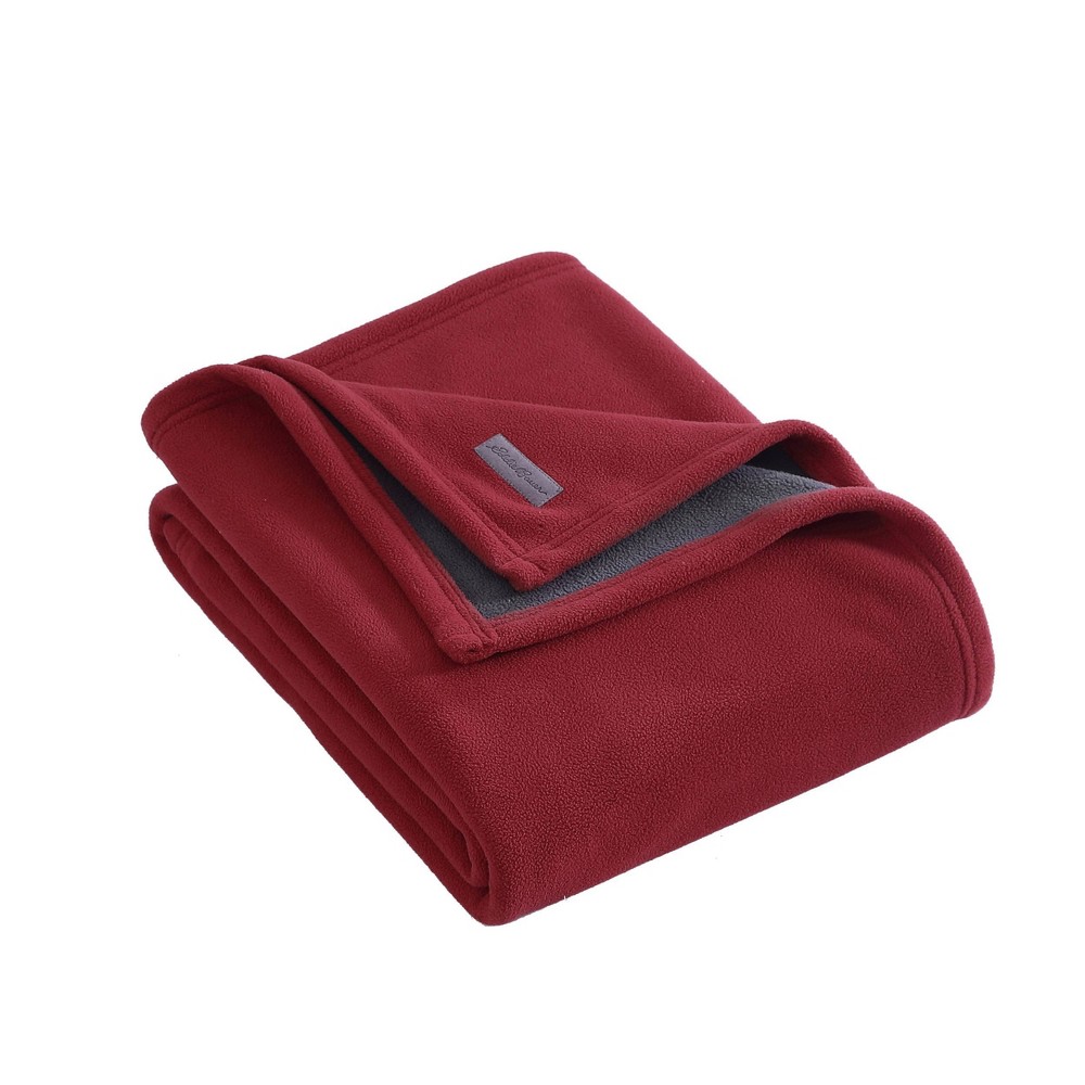 Photos - Duvet Eddie Bauer 50"x60" Reversible Solid Throw Blanket Red 