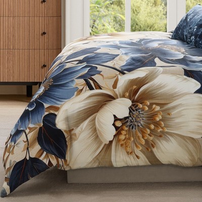 Bebejan English Manor 100% Cotton Sateen 5 Piece Floral Reversible Comforter Set, All Season Bedding Set-Queen — фото 5