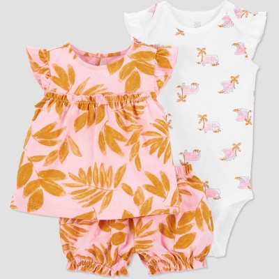 Baby Girls' Floral Top & Bottom Set - Just One You® made by carter's Rust Pink