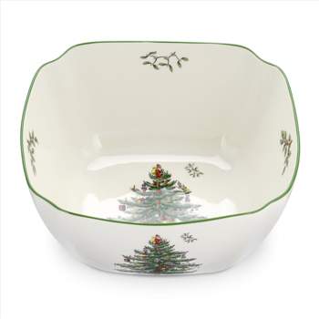 Spode Christmas Tree Large Square Serving Bowl - 10 Inch