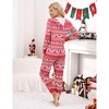 BLUEMING Women's Family Matching Christmas Pajamas Reindeer Print Fleece Onesie - Hooded Holiday Sleepwear Nightwear - 3 of 4