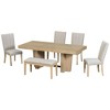Homy Casa 78" Extendable Dining Table Set with Bench & 4 Upholstered Chairs, for Dining Room - 4 of 4