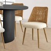 Modern 9-Piece Dining Set for 8,Oval Dining Table with Rattan Dining Chairs for Dining Room,Kitchen Furniture-Tanpinhause - 3 of 4