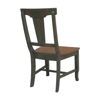 Elegant Hickory & Washed Coal Solid Wood Dining Chairs - Set of 2