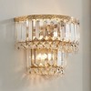 Vienna Full Spectrum Modern Wall Light Sconces Gold Hardwired 10" 2-Light LED Fixture Clear Crystal for Bedroom Bathroom - 2 of 4