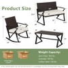 Costway 4PCS Patio Rattan Wicker Rocking Chairs Loveseat Table Rocker Set Cushions Porch - 3 of 4