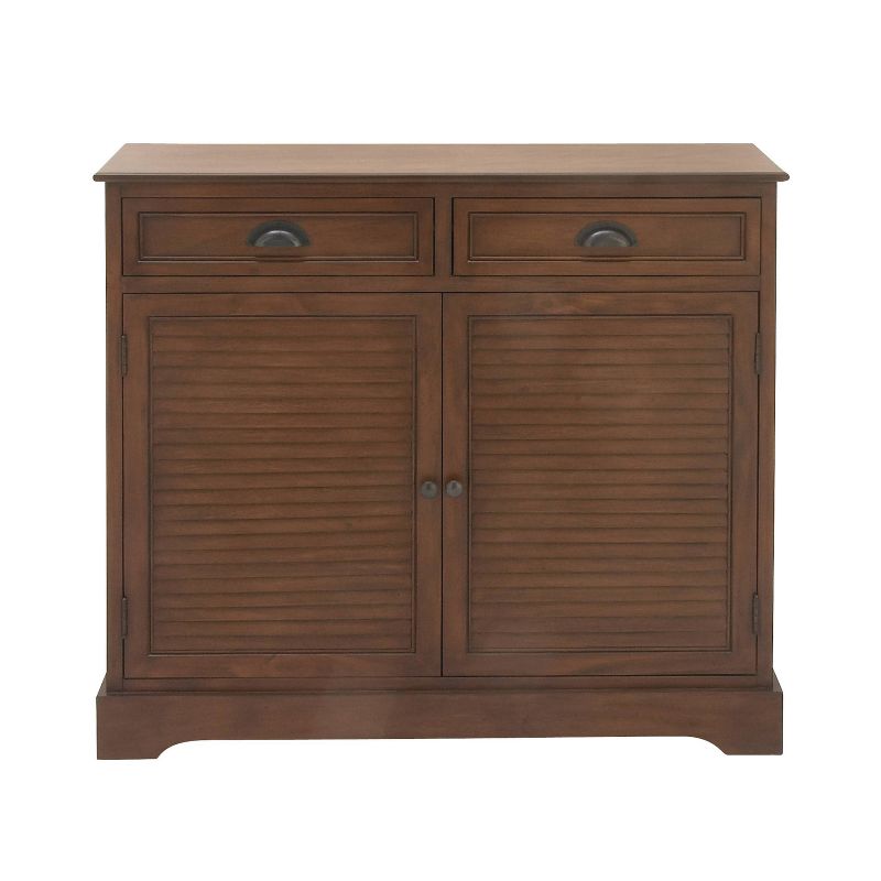 Traditional Wood Shutter Style Cabinet Brown - Olivia &#38; May, 4 of 23