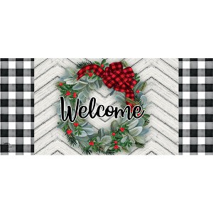 Briarwood Lane Winter Winter Wreath Mini Mat 22x10 Indoor Outdoor For Winter Doormat - 1 of 3