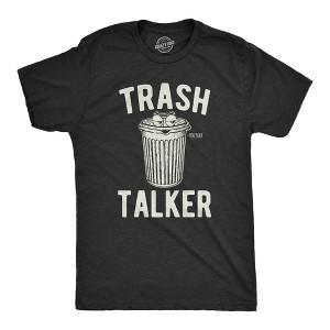 Mens Trash Talker T Shirt Funny Sarcastic Talking Garbage Can Graphic Novelty Tee For Guys - Crazy Dog Men's T Shirt - 1 of 4