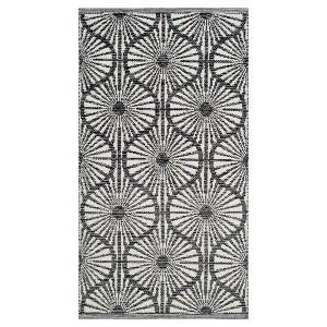 Black/Ivory Geometric Woven Accent Rug 3