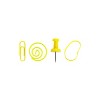 JAM Paper 1 Rubber Bands Push Pins Paper Clips & Round Paper Cloops Yellow 3224YEOASRT - 2 of 2