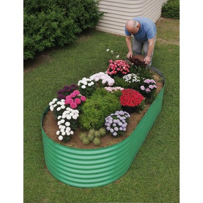1 Pc 0.06mm Galvanized Raised Garden Bed,Elevated Planter Box for Vegetables Flowers, No Stoop Gardening, Outdoor Green