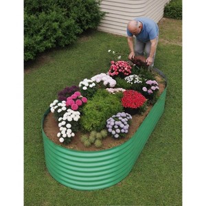 1 Pc 0.06mm Galvanized Raised Garden Bed,Elevated Planter Box for Vegetables Flowers, No Stoop Gardening, Outdoor Green - 1 of 4