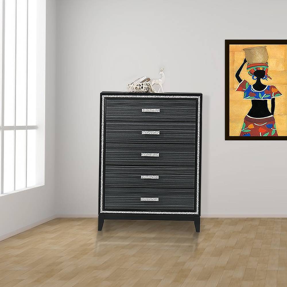 Photos - Dresser / Chests of Drawers Acme Furniture Haiden Dresser Weathered Black Finish