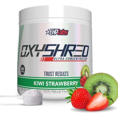 EHPlabs OxyShred Thermogenic Pre Workout & Fat Burner - Clinically Proven Preworkout Powder with Acetyl L Carnitine - Kiwi Strawberry, 60 Servings
