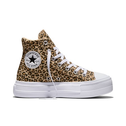 Converse Women's Platform Hight Top Sneakers - Leopard M8.5/W10.5