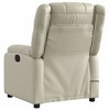 vidaXL Cream Faux Leather Manual Massage Recliner Chair for Elderly - Adjustable Reclining Positions with Vibration Massage and Side Pocket - 4 of 4