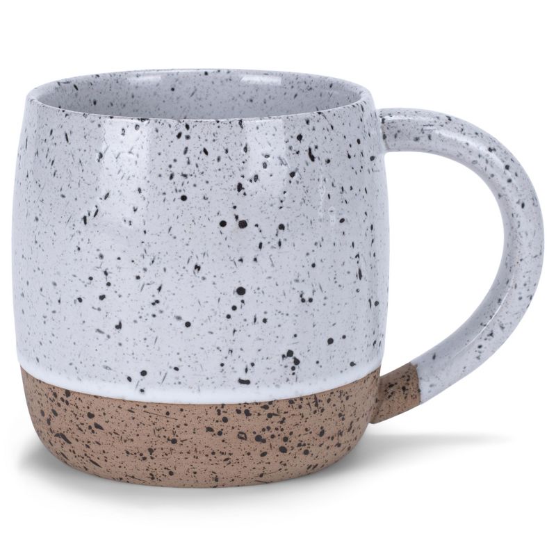 Elanze Designs Speckled Raw Bottom 17 ounce Ceramic Mug, White, 1 of 6