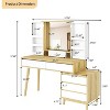 Jojoka Makeup Vanity Desk with Mirror, 6 Drawers, Double Door Cabinet, Rechargeable LED Light, Motion Sensor, and Open Shelves - 2 of 4