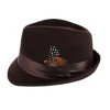Kenny K Men's Dressy Faux Felt Fedora with Feather - 2 of 4