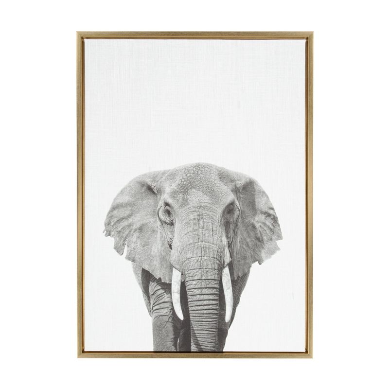 33"x23" Sylvie Elephant Animal Print And Portrait By Simon Te Tai Framed Wall Canvas Kate & Laurel, 1 of 10