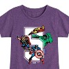 Girls' - Marvel - Avengers Birthday 5 Fitted Short Sleeve Graphic T-Shirt - 2 of 4