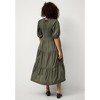 ellos Plus Size Short Sleeve Smocked Bodice Midi Dress - 3 of 4