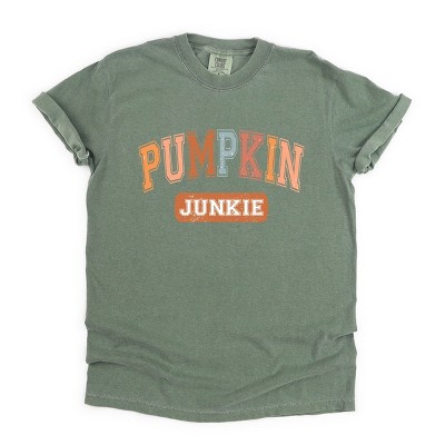Simply Sage Market Varsity Pumpkin Junkie Garment Dyed Tee