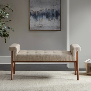 Mason Accent Bench Tan: Ink+Ivy Upholstered Narrow Bedroom Bench, Acrylic & Wood Frame, Ottoman Style - 1 of 4