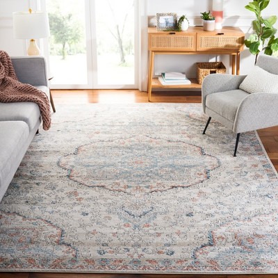 Blue Medallion Rectangular Synthetic 6' x 9' Area Rug