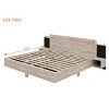 Floating Platform Bed, Bed with LED Headboard Light and Built-in Bedside Nightstands, Modern Particle Board Frame Bed-Baofuwish - 4 of 4