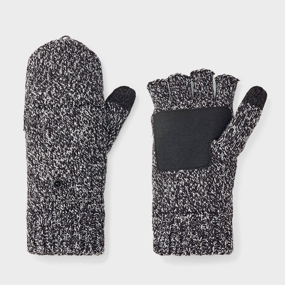 Men's Convertible Flip Top Mittens - Goodfellow & Co™ Gray One Size Fits Most