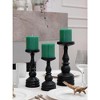 3x3 Pillar Candles Set of 3 - Rustic Unscented No Drip Green Candles for Home Decor, Weddings, Centerpieces - 4 of 4