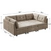VANOMi Chenille Sectional Sofa with Ottoman - 3 of 4