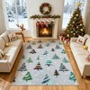 Christmas Area Rug, Xmas Tree Washable Soft Carpet with Non Slip Backing, Low Pile Stain Resistant Floor Mat for Living Room, Bedroom - 2 of 4