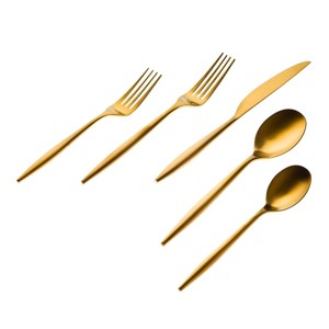 Godinger Silver 20pc Milano Matte Stainless Steel Flatware Set Gold: Service for 4, Dishwasher-Safe, 18/10 Stainless Steel - 1 of 1