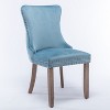 CAVINAS Velvet Upholstered High Back Dining Chairs with Nailhead Trim and Solid Wood Legs, Set of 2 - 4 of 4