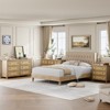 3 Drawer Rattan Dresser for Bedroom, Tall Freestanding Boho Chest of Drawers, Wood Storage Cabinet for Nursery, Living Room, or Closet - 3 of 4