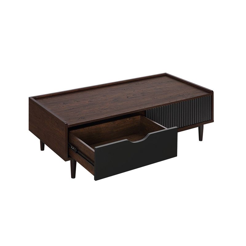 Duane Ribbed Coffee Table with Drawer and Shelf - Manhattan Comfort, 3 of 12
