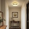 DORESshop Round LED Flush Mount Ceiling Light, 16W Integrated Fixture with Copper-Tone Metal and Glass, 3-Color Temperature 3000K/4000K/5000K - 4 of 4