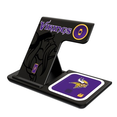 Keyscaper Minnesota Vikings Monocolor Tilt 15-Watt 3 in 1 Charging Station