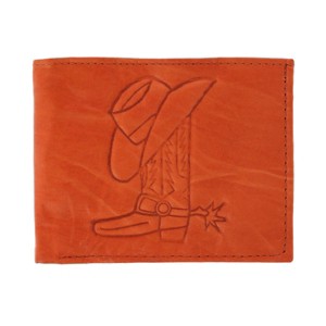 CTM Kid's Leather Western Themed Bi-Fold Wallet - 1 of 4