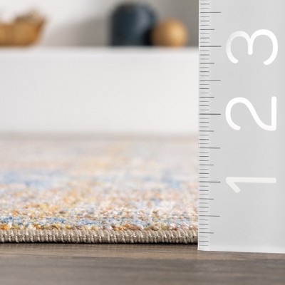 Harriet Rust Square Vintage Medallion Fringe Area Rug
