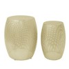 Modern Gold Drum-Style Outdoor End Table, Accent Table for Patio or Indoor Use, Round Hollow Patio Side Table -Christopher Knight Home - 2 of 4