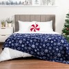 Christmas Throw Blanket | Navy Snowflake Christmas Fleece Blanket | Soft, Plush, Warm Winter Cabin Throw, 50x60 - 4 of 4