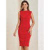 Allegra K Women's Stand Collar Sleeveless Knee Length Business Sheath Dress - 4 of 4
