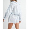 Women's Scallop Blouse And Shorts Set - MABLE - 3 of 4
