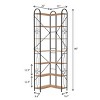 7-Shelf Modern Corner Bookcase with Thickened Iron Frame,Retro Walnut Finish,Open Storage Bookcase for Living Room or Office-Baofuwish - 4 of 4
