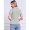 INSPIRE CHIC Women's Short Sleeve Button Down Peter Pan Collar Blouse - 4 of 4